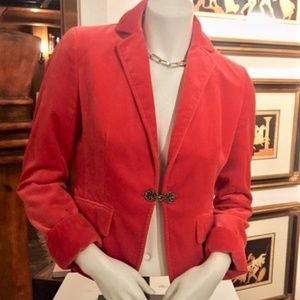Red Coral J. Crew Velvet Blazer